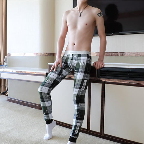Pants Bottoms Winter Men Long Johns Thicken  Pajama Low Rise-MF01550-Veeddydropshipping
