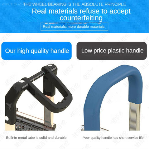 Multifunctional Stainless Steel Shopping Cart-HA01747-Veeddydropshipping