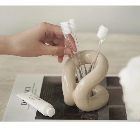 Ceramic Toothbrush Holder Storage Rack Cute Home Decoration-HA00344-Veeddydropshipping
