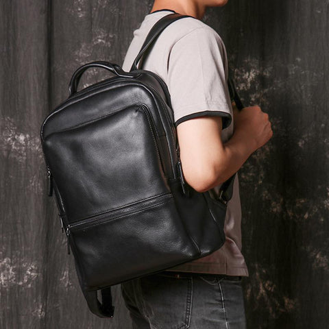 Leather Men and Women Backpacks Fashion Casual Laptop Bags-BS00346-Veeddydropshipping