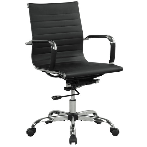 Ribbed Back PU Leather Office Chair-HA01616-Veeddydropshipping