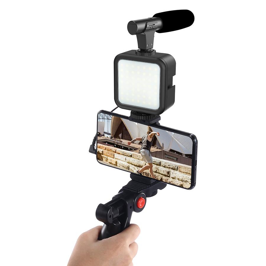 Smartphone Vlogging Kit Video Recording Equipment with Tripod Fill Light Shutter for Camera-PA00817-Veeddydropshipping