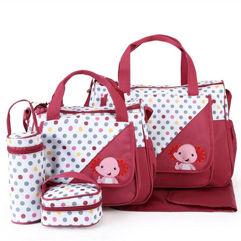 New Diaper bag 5 pieces set nappy tote bag large-TB00239-Veeddydropshipping