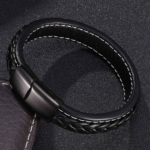 Fashion Braided Leather Bracelet Bangle Male Punk Rock Hand  -JW00244-Veeddydropshipping