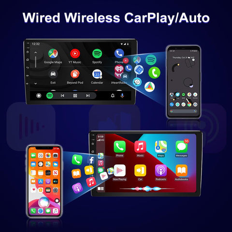 7/9/10 Inch 1 Din Android 12 DSP Car Radio Wireless Carplay Android-AM00546-Veeddydropshipping