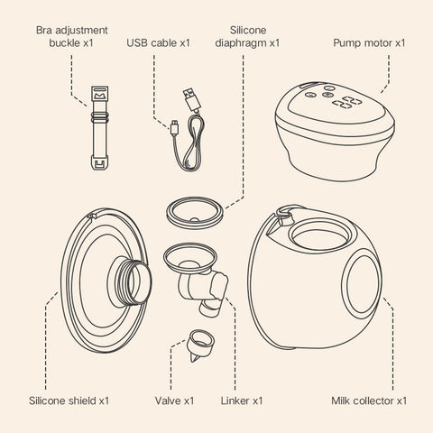 Portable LCD Electric Wearable Breast Pump Automatic Hands-free Silent-TB00663-Veeddydropshipping