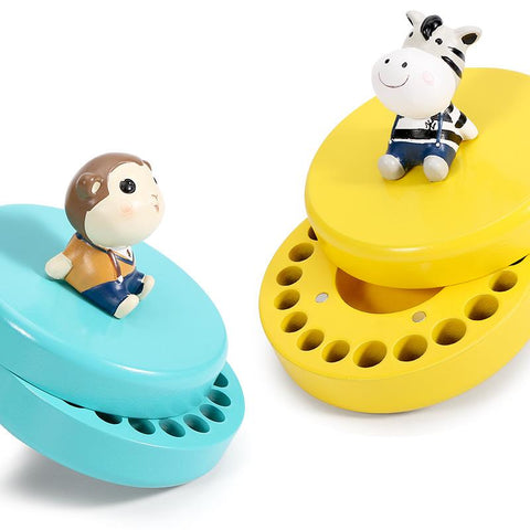 Language English Baby Wood Tooth Box Organizer Milk Teeth-TB00798-Veeddydropshipping