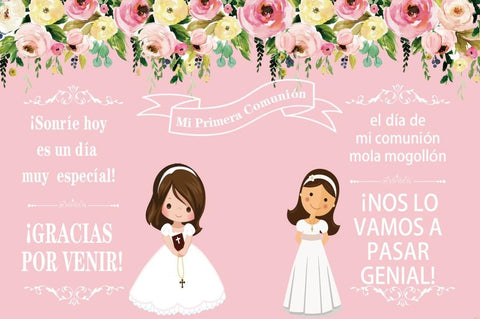 My First Communion Baby Shower Birthday Girl Baptism Photography Background -CE00330-Veeddydropshipping