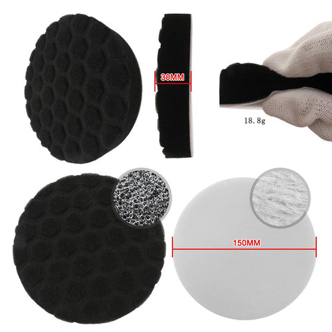 6 Inch 5pcs/Set Sponge Polishing Pad Waxing Buffing Pad Kit-AM00509-Veeddydropshipping