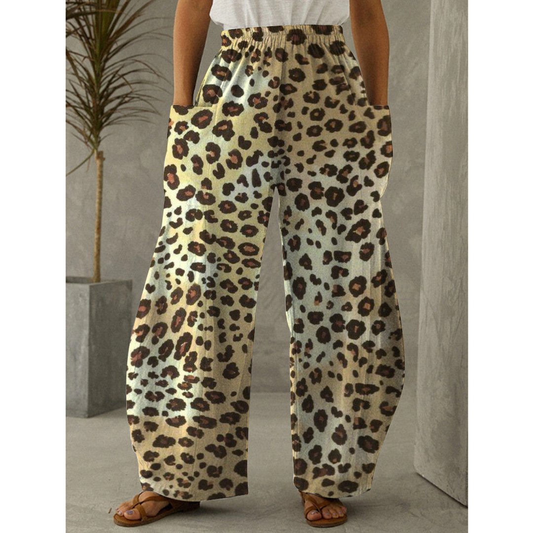 Women Fur Full Length Wide Leg Pants-WF00387-Veeddydropshipping