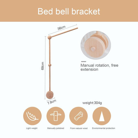 Assembly Bed Bell Mobile Rattles Bracket SetInfant Crib Mobile Wooden Bed-TB00487-Veeddydropshipping