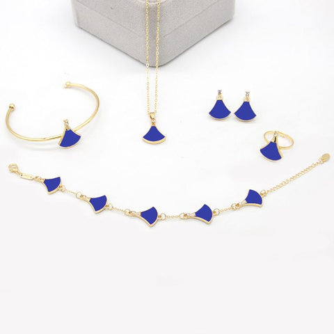 5pcs/Set Flower Pattern Designer Women Jewelry Set  -JW00336-Veeddydropshipping