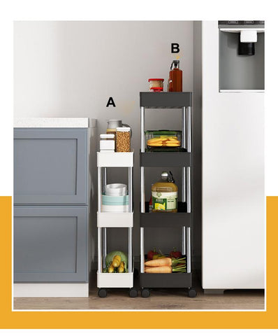 Durable Rolling Storage Shelf Movable Gap Storage Rack-HA01679-Veeddydropshipping
