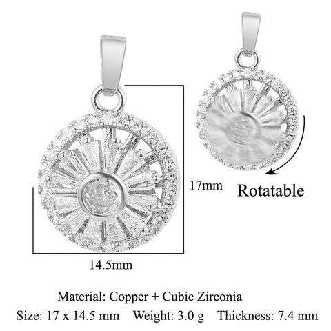 Snowflake  Zircon Fidget Pendant Wholesale Charms  Jewelry Necklace Fashion