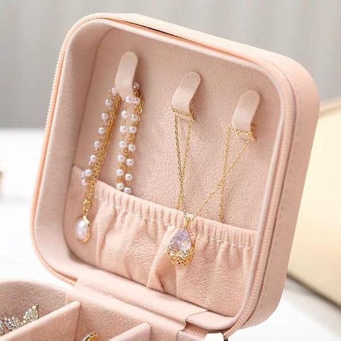 Zipper Travel Trinket Simple Portable Palm Jewelry Box-JW01697-Veeddydropshipping