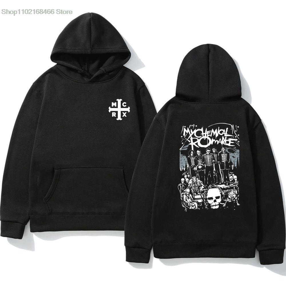 Printed sweatshirt hip-hop trend black hooded pullover-Veeddydropshipping
