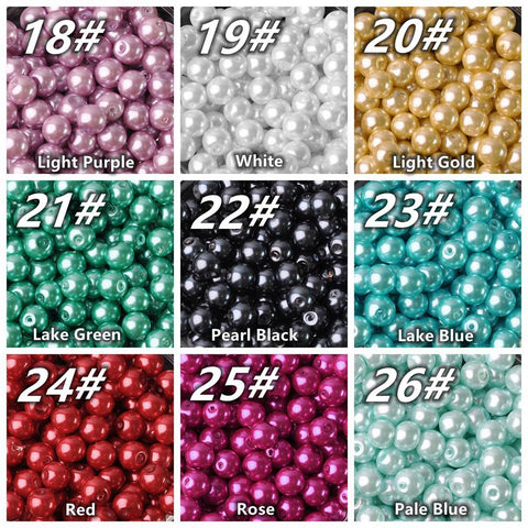 Lot Colors Round Pearl Coated GlassMaking DIY Crafts -JW00140-Veeddydropshipping
