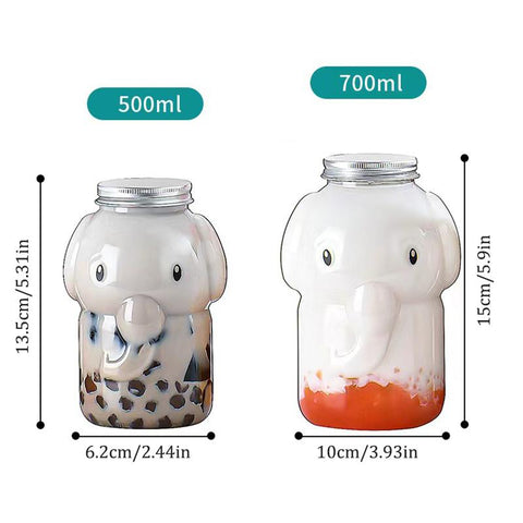 Cute Elephant Water Bottle Milk Tea Drinking Cup-HA01290-Veeddydropshipping
