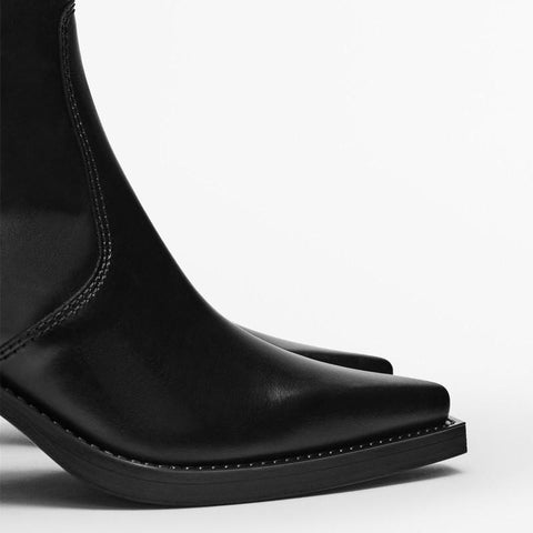 Boots Pointed Toe High Heels Women Boots Zipper Ankle-BS00946-Veeddydropshipping