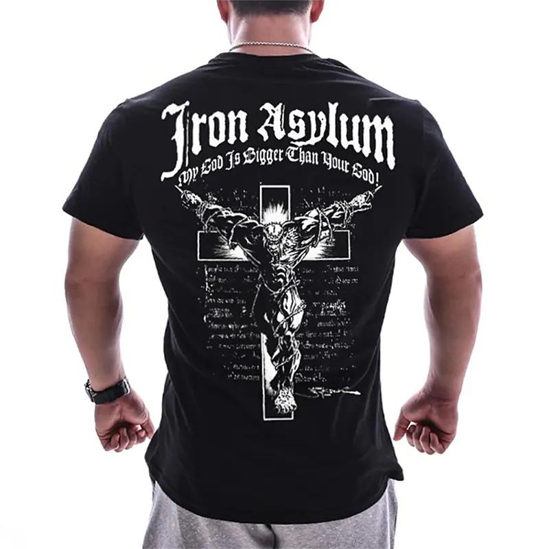Fitness 3D printed men's T-shirt with breathable and lightweight sports quick drying short sleeves-Veeddydropshipping