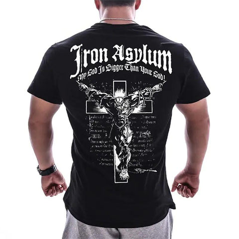 Fitness 3D printed men's T-shirt with breathable and lightweight sports quick drying short sleeves-Veeddydropshipping