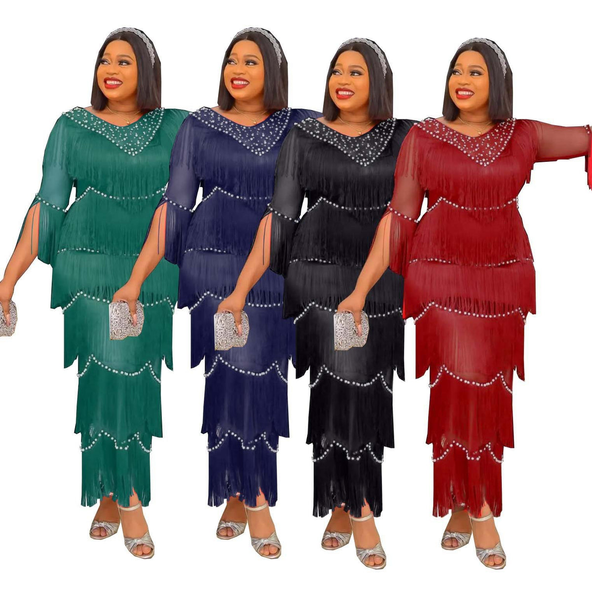 Plus Size African Party Dresses for Women-WF01698-Veeddydropshipping