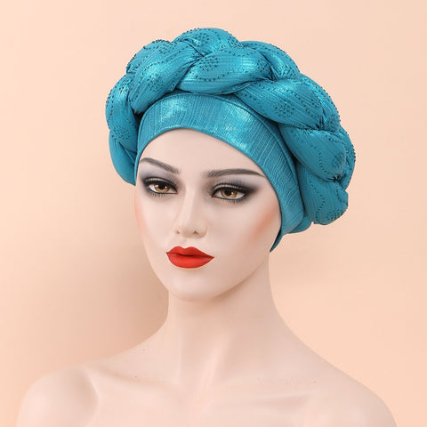 Fashion Braids Turban Caps Women African-WF01499-Veeddydropshipping