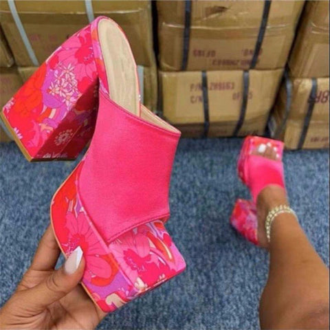 Head Thick Bottom Thick Heel One-line Slippers Women&#39;s-BS00808-Veeddydropshipping