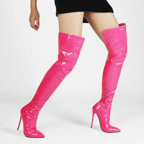 Knee Boots Back Zipper Long Boots Ladies Pointed Toe-BS00986-Veeddydropshipping
