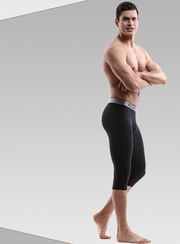 Modal Quality Sexy Pouch Panties Men&#39;s Boxer Running Long Leg Underpants for Men-MF01726-Veeddydropshipping