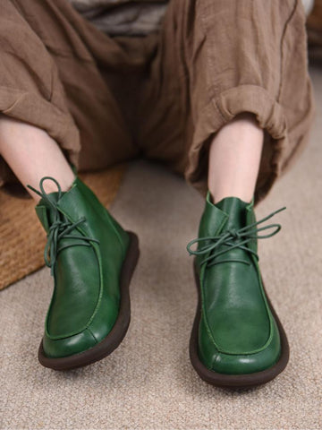 Women Lace Up Luxury Designers Boots Soft Soles-BS01018-Veeddydropshipping