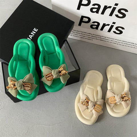 Fashion Bowknot Flip Flops Beach Shoe Home Non-slip-BS01261-Veeddydropshipping