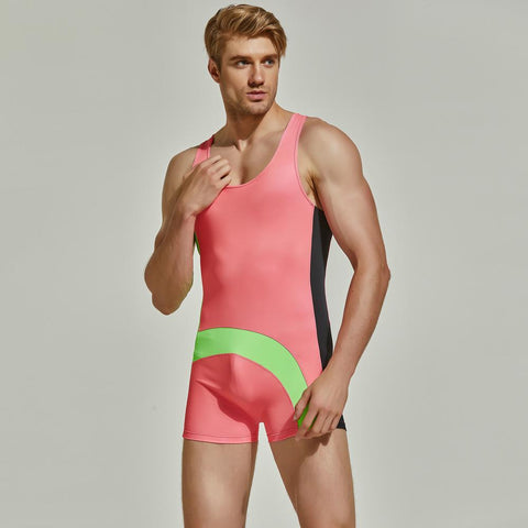 Men Undershirts Leotard Sports Workout Bodysuit Shorts Wrestling Singlet Fitness -OS00198-Veeddydropshipping