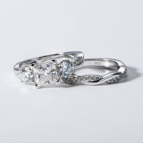 Moissanite Bridal Rings  925 Sterling Silver Engagement Wedding  Ring-JW00091- Veeddydropshipping