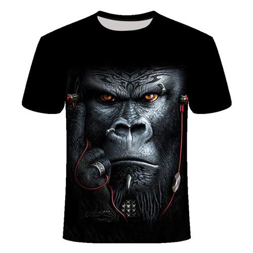 Short Sleeve Street Casual Top Fun Animal Harajuku Large Men's T-shirt-Veeddydropshipping