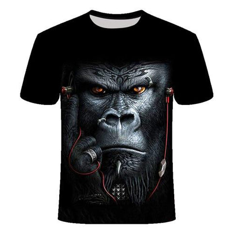 Short Sleeve Street Casual Top Fun Animal Harajuku Large Men's T-shirt-Veeddydropshipping