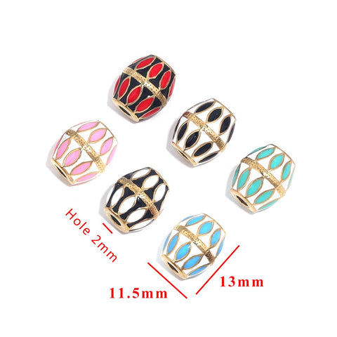 Steel Enamel Ball Shape Beads Spacer Oval Bead for DIY -JW01545-Veeddydropshipping