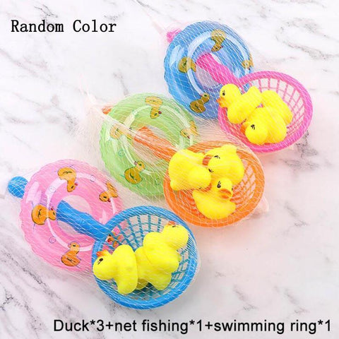 5Pcs/set kids Floating Bath Toys Mini Swimming Rings Rubber Yellow Ducks-TB00553-Veeddydropshipping