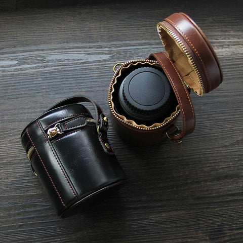 Retro Hard PU Leather Lens Case for Canon Nikon Sony Pentax Fujifilm Tamron Sigma -CE00139-Veeddydropshipping