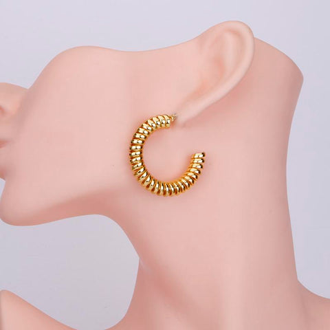 Round Drop Earring for Women Alloy Trendy Earrings Circle-JW01440-Veeddydropshipping