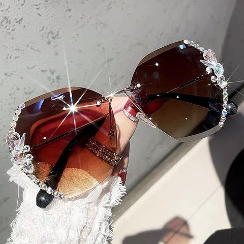 Luxury Brand Designer Rimless Sunglasses-WF01301-Veeddydropshipping