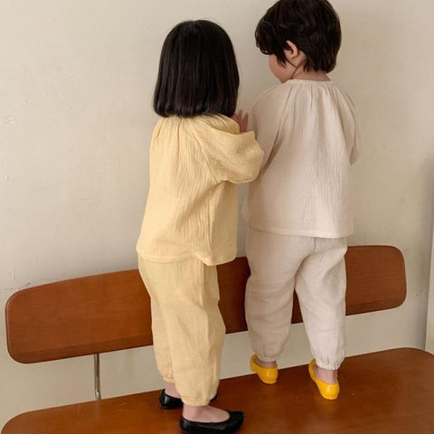 New Kids Clothing Sets 2pcs Autumn Children Pajamas Suit Fall Solid Boys-TB01082-Veeddydropshipping