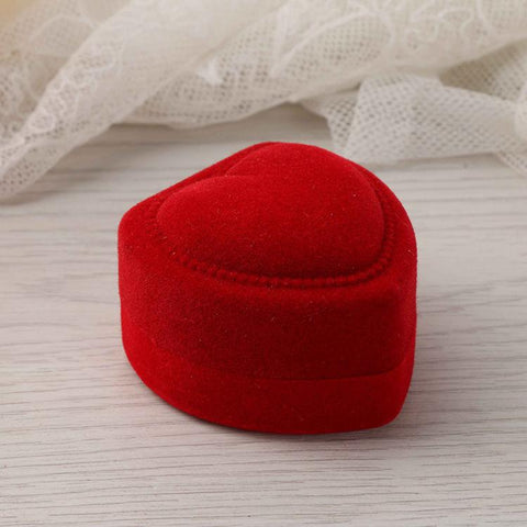 1-10pcs Ring Box Red Heart Shaped Jewelry Box  Display-JW01732-Veeddydropshipping