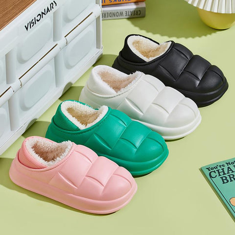 Non-Slip Plush Cotton Slides Indoor Outdoor Thick Platform-BS01193-Veeddydropshipping