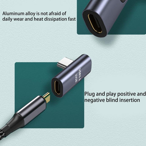 90 Degree USB C Adapter 90 Degree Right Angle Extender 3.1Gbps Low Profile-CE00142-Veeddydropshipping