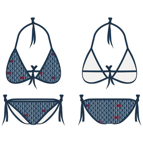 2023 Backless Plaid Monokini Two Piece Swimwear Luxury Sexy Cut Out Deep High -OS00270-Veeddydropshipping