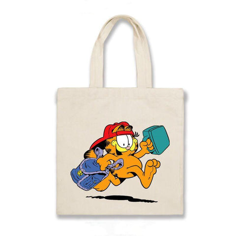 Animation Garfield Printing Large Capacity Canvas Shoulder Bag-TB00063-Veeddydropshipping