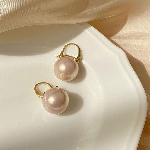 Korean Cute Pearl Drop Earrings  LuxuryU Shape Dangle  Earrings -JW00283-Veeddydropshipping