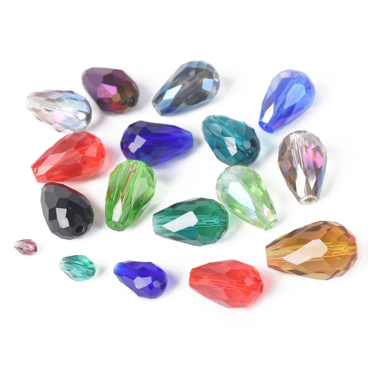 Pear Shape Faceted Crystal Glass Crafts Beads for Jewelry Making DIY-JW01640-Veeddydropshipping