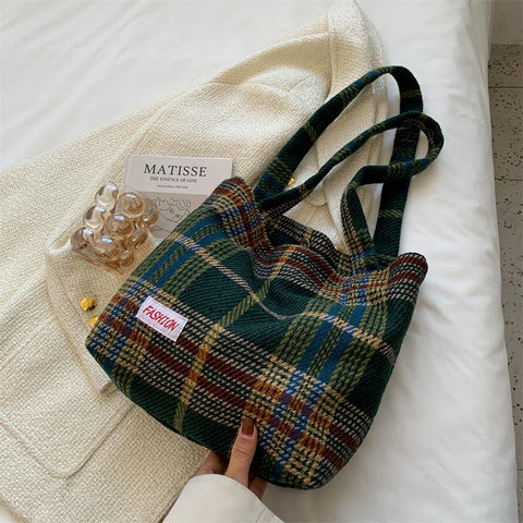 Wool Shopper Bags For Women Large Capacity Autumn Winter New-BS00112-Veeddydropshipping